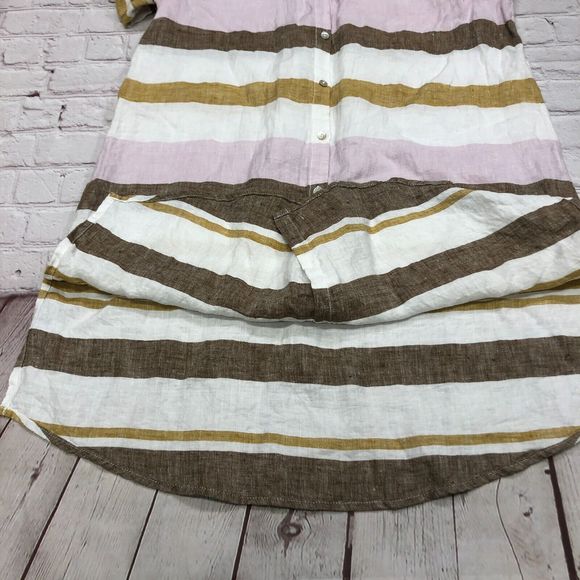 Rachel Zoe Women 100% Linen Button Up Tunic Shirt Top Blouse Size Medium B207 -9 - Picture 13 of 13